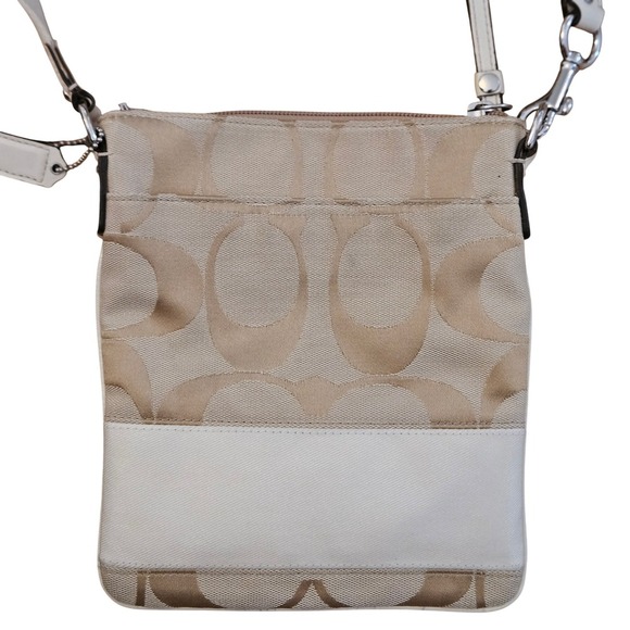 Coach Crossbody Bag Signature Jacquard Canvas Purse Handbag Small - Picture 1 of 5